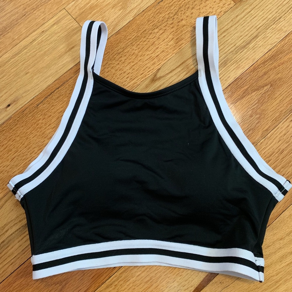 Black and white swimsuit top